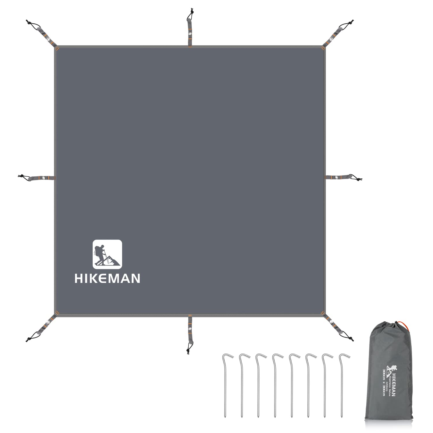 HIKEMAN Outdoor Waterproof Multi-Purpose Camping Tent Tarp Ground Covering Groundsheet Mat Tent & Awning Carpet Multiple Size For Camping Hiking Picnic(PU3000mm,300 * 300cm)