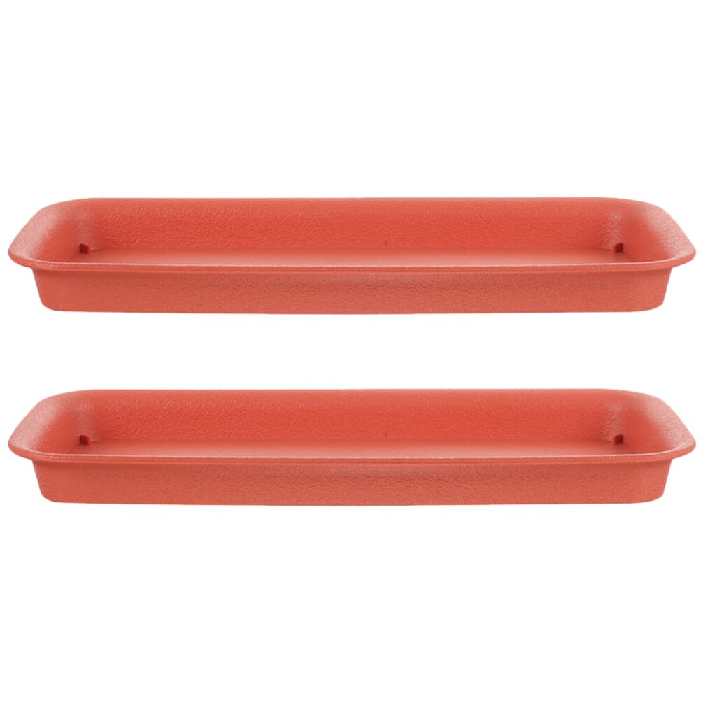 Milisten Rectangular Plant Saucer Tray 15.55X6.57X1.26In Waterproof Plastic Drip Tray for Indoor Garden Pots and Flowerpot Holder Plant Plate for Windowsill and Home Decoration