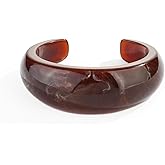 HUAYUNFANG Chunky Acrylic Bangles Bracelets For Women Geometric Acrylic Resin Acetate Mottled Wide Bangle Bracelet Statement Colorful Bangles for Party