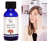 USDA Cold Pressed Organic Rosehip Seed Oil (1oz) - Cold Pressed & Unrefined for Face, Skin and Hair: Organic Rose Hip