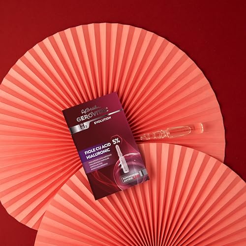 Pure Hyaluronic Acid Ampoules, Non-Injectable Serum for the Face, Reduces Wrinkles, Moisturizing and Regenerating Effect, 10 Vials x 2 ml, Gerovital H3 Evolution