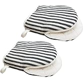 1 Pair Mini Oven Mitts,High Heat Resistant Oven Gloves,Kitchen Short Oven Mit with Hanging Loop for BBQ, Baking, Cooking and Grilling, (Balck)