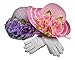 Butterfly Twinkles Girls Tea Party Hats Dress Up Play Set for 2 with Sun Hats and White Gloves Purple and Pink