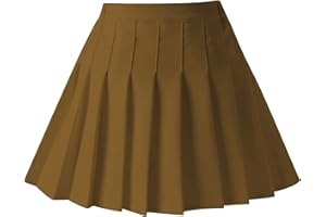 BIRBYRRLY Women's & Girls' Pleated Plaid Mini Skirt School Girl Skirts Skorts Mom and Daughter Matching Outfits