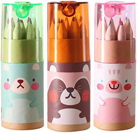 Jia Jia Trade 36 pcs Cute Mini Bear Cartoon Colored Pencils/ Drawing Pencils Drawing Set With Pencil Sharpener for kids/adult /beginner