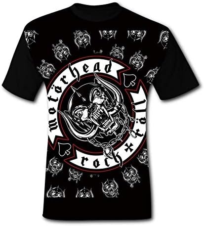MEDAL8S Men's Motorhead Logo5 Printing Casual Short Sleeves T Shirts