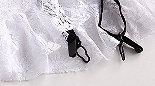 M_Eshop Sexy Maid Lingerie Nurse Outfits Lovers Schoolgirls Cosplay Erotic Bedroom Costume Teddy Set (Maid) - Thumbnail 3