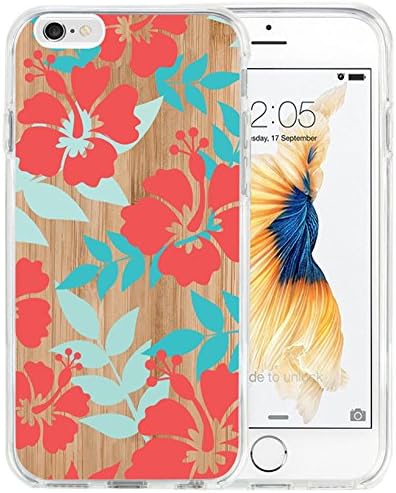for iPhone 6s Plus Case for iPhone 6 Plus Case TPU Non-Slip High Definition Printing Hibiscus Flower Pattern