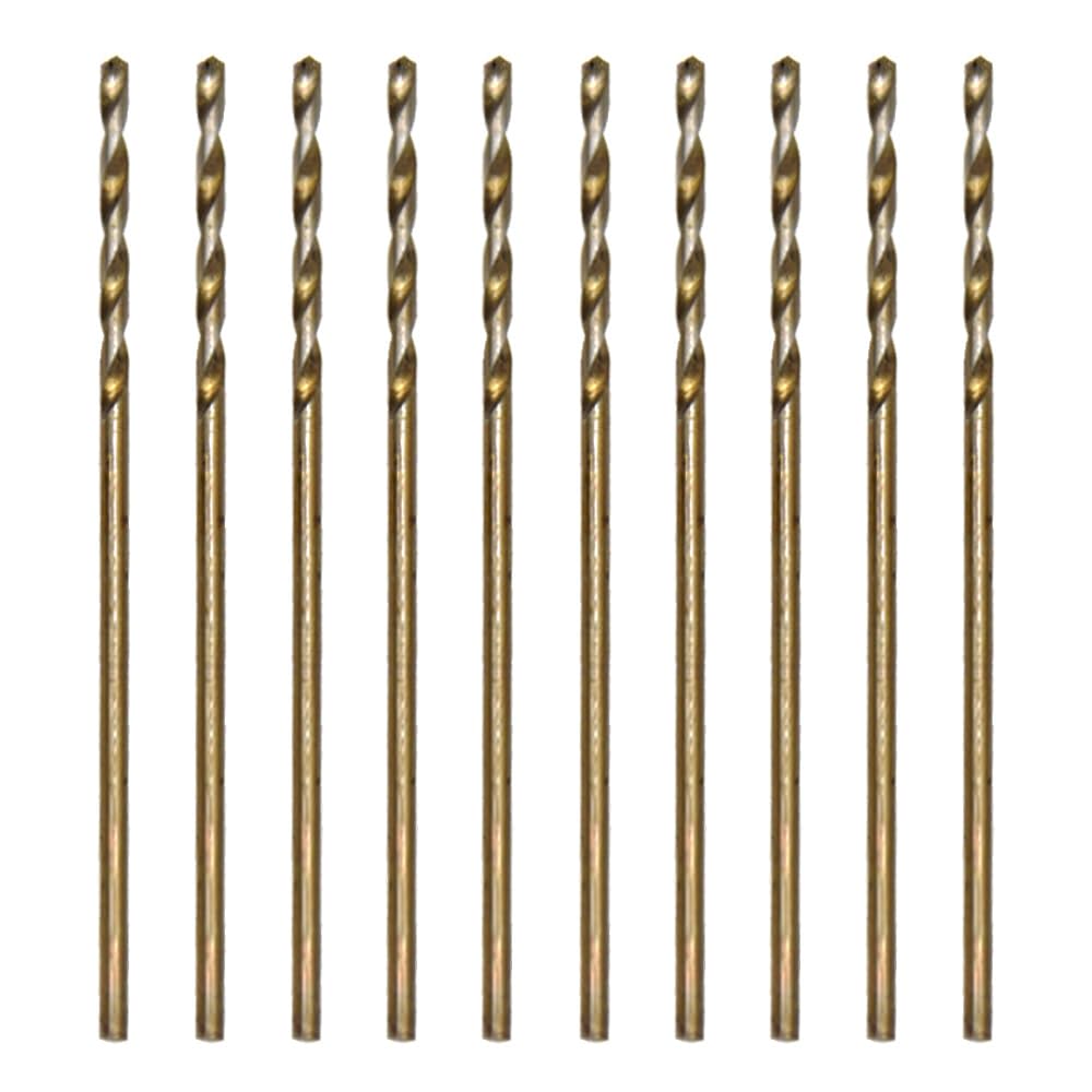 CEEYSEE 10Pcs Drill Bits 1mm HSS Cobalt Drill Bit Straight Shank Twist Drill Bits Titanium Jobber Drill Bit Sets for Stainless Steel,Aluminum, Plastic and Wood (1mm/MHZT)