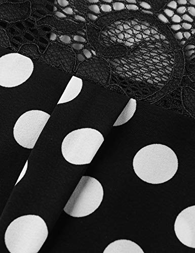 Gaharu Womens Shirts and Blouses, Petites Black Blouses V Neck Summer Tunic Fashion Pleated Fitting Summer Career Tops for Skirt Casual Business Shirt Black Polka Dot,S