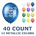 Happy New Year Balloons - 12 Metallic Assorted Colors - Party Decoration - 40 Latex Balloons - With Fun Festive Print - Celebrate NYE Eve & 2017 With Friends & Family