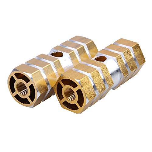 XH 2pcs Axles Aluminum Alloy Stunt Foot Pegs Pedal for BMX Bicycle Cycling (Golden)
