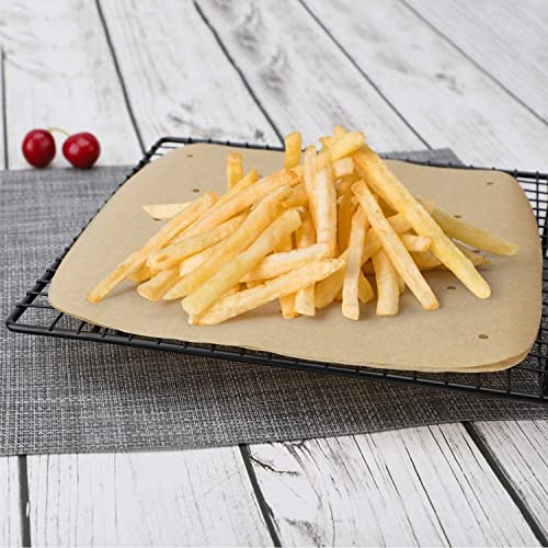 Air Fryer Parchment Paper Liners Air Fryer Disposable Liners Square Perforated Parchment Paper Sheets for Air Fryer ,Non-Stick Baking Paper for Air Fryers, Steamers, Cake Pan (8.5 inch 100 PCS)