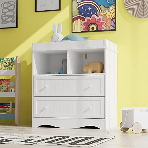 Cozy Castle Diaper Changing Table Dresser, Baby Dressers for Nursery