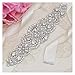 yanstar Ivory Sash Crystal Applique Wedding Bridal Belts In Silver With Pearls Beaded On Wedding Prom Dress-7.7In*2In