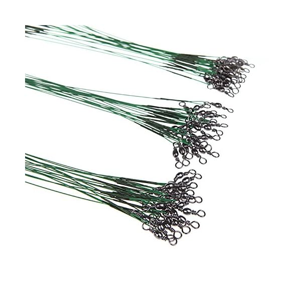 Docooler-60Pcs-152025cm-Fishing-Lure-Trace-Wire-Leader-Swivel-Tackle-Steel-Spinner