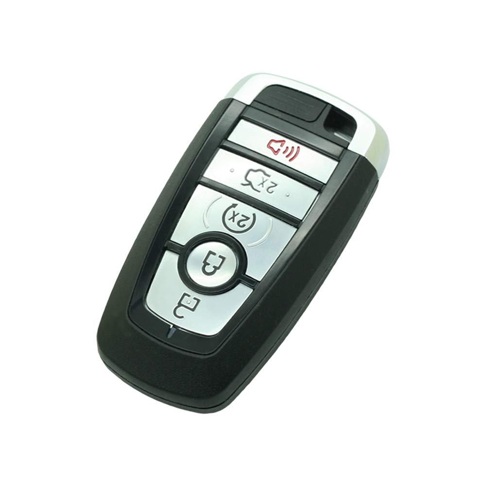 BROVACS Replacement Key Shell + Uncut Blank Emergency Insert Key Compatible with FORD Edge Fusion Explorer Expedition F-150 F-250 F-350 F-450 5 Button Smart Keyless Entry Remote Key Case Fob PG737A