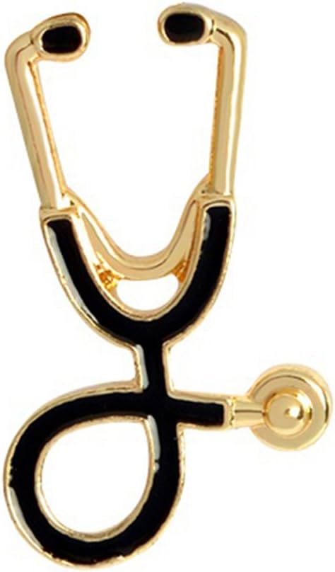 Creative Stethoscope Shape Brooch Pin Badge Unisex Jewelry Gift for Nurse Doctor