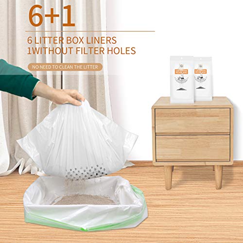 cattamao Cat Sifting Litter Box Liners. 7 Count Extra Large Drawstring