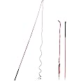 Horse Lunge Whip Training Stick and Whip 5.9 Feet Long Whip+6.3 Feet Drop for Dogs Horses(Can Detachable into Two Sections) (Red)
