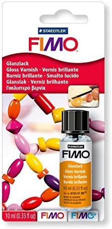 STAEDTLER 8703 01 BK FIMO Gloss Varnish - Water-Based & Transparent (1 Bottle with Brush - 10ml), 10 ml