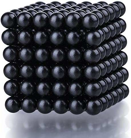 Weyba 216 Pcs Magnet Ball Magnetic Building Block 5mm Creative Magnet Cube for Stress Relief and Office Decoration (Black)