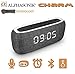 Alphasonik Charm Wireless Bluetooth Portable Speaker with Digital LED Alarm Clock, Auto and Manual Dimmer, FM Radio, HD Sound and Bass, Micro USB, Auxilliary 3.5mm, SD Card, for iPhone and Samsung
