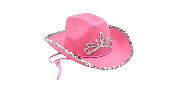 MyPartyShirt Pink Cowboy Hat with Led 