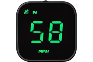 Digital GPS Speedometer, VEESA Car Universal HUD Head Up Display, GPS Smart Gauge Speedometer with Speed MPH Compass Fatigued Driving Alert Overspeed Alarm Trip Meter for All Vehicle (Green)