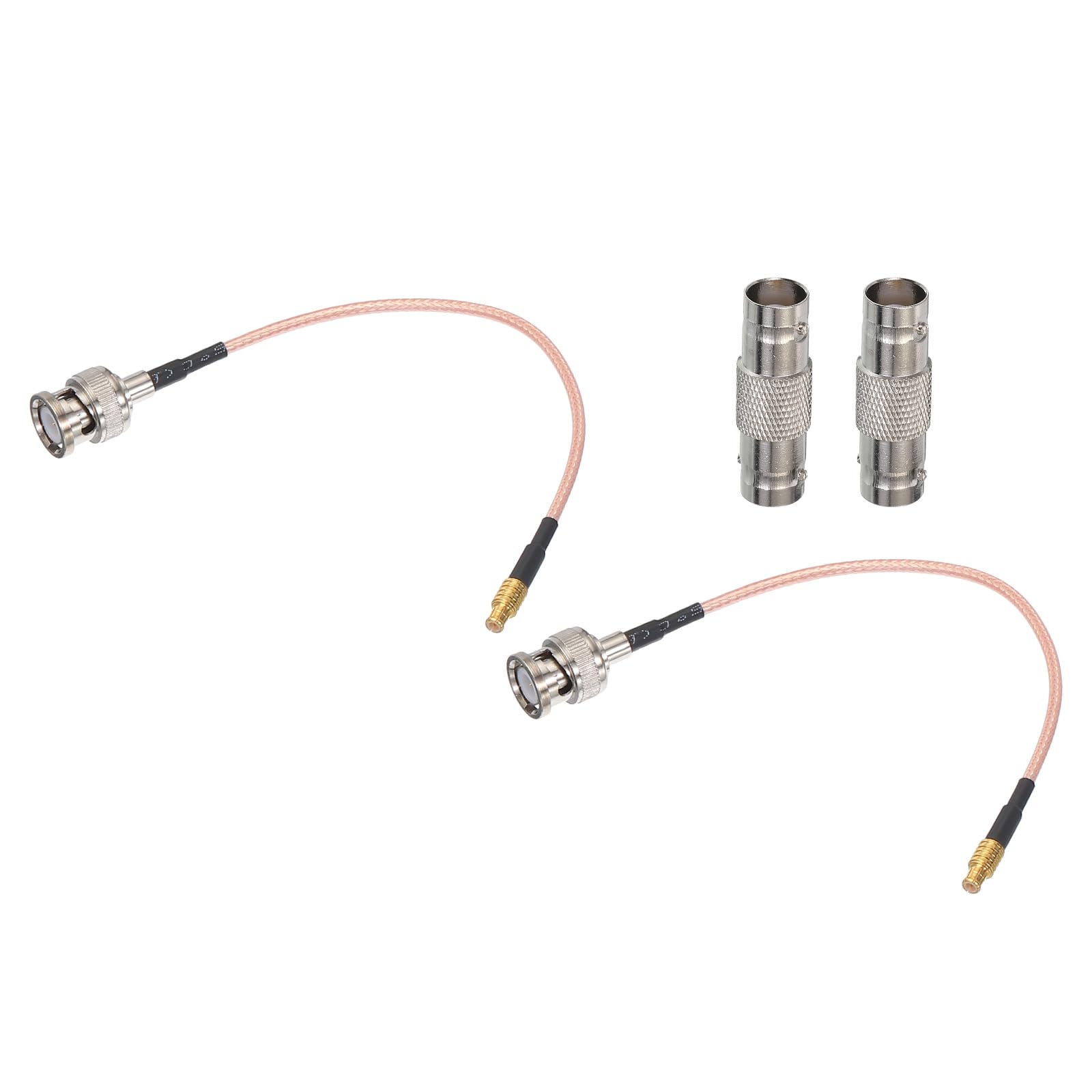 Uxcell 2Pcs 0.5FT/15cm RG316 Coaxial Cables BNC Male to MCX Male with Adapter Low Loss RF Coaxial Cable Orange