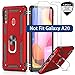 LeYi Compatible for Samsung Galaxy A20S Case (Not Fit A20) with Tempered Glass Screen Protector [2 Pack], [Military Grade] Protective Phone Case with Car Ring Holder Kickstand for Samsung A20S, Red