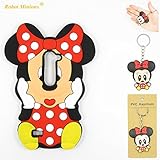 LG K7 Case,LG K7 Soft Silicone Gel Rubber Case,Robot Minions 3D Cartoon Red Mouse Minnie Skin Case Cover for LG K7 +Cartoon Key Chain