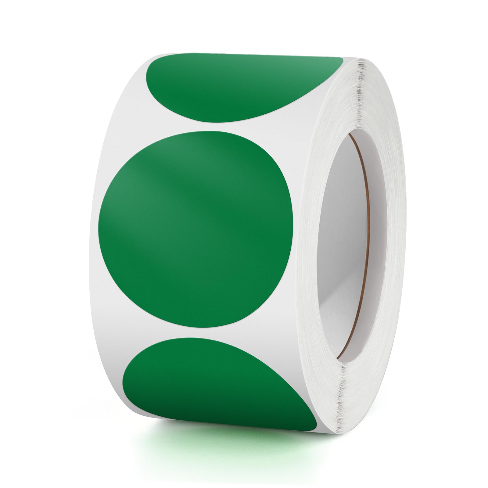 Round Stickers Green 38 mm Circle Labels Colour Coding Dot Vinyl Floor Sticker Waterproof Removable Roll of 500