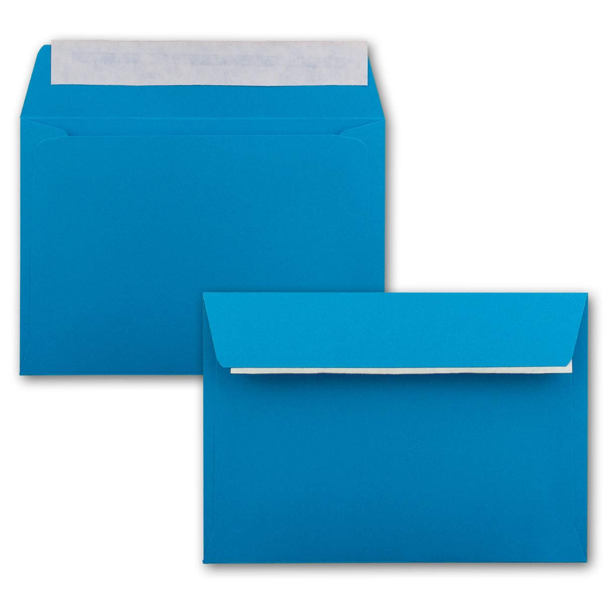 FarbenFroh by GUSTAV NEUSER 25x envelopes azure blue DIN C6 format 11.4 x 16.2 cm - self-adhesive - envelopes without window - Christmas, greeting cards & invitations - for A6 & A4 paper