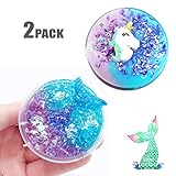 Fairy Fluffy Crystal Cloud Slime Putty 2 Pack, Mermaid Fish Tail Granule Shape Slime 60ml + 80ml Fairy Fluffy Random Unicorn Cloud Putty Scented Stress Clay Toy for Kids and Adults - iWeller.