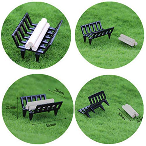 Gilroy 1:12 Dollhouse Miniature Furniture Garden Lawn Fireplace Metal Firewood Rack Pretend Play Toy Gift