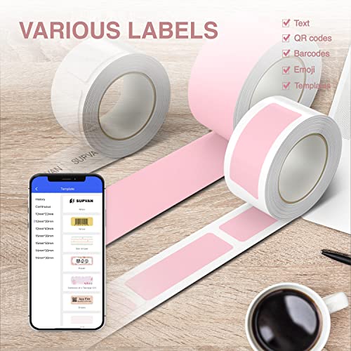 SUPVAN E10 Bluetooth Label Maker Machine with Tape, Continuous