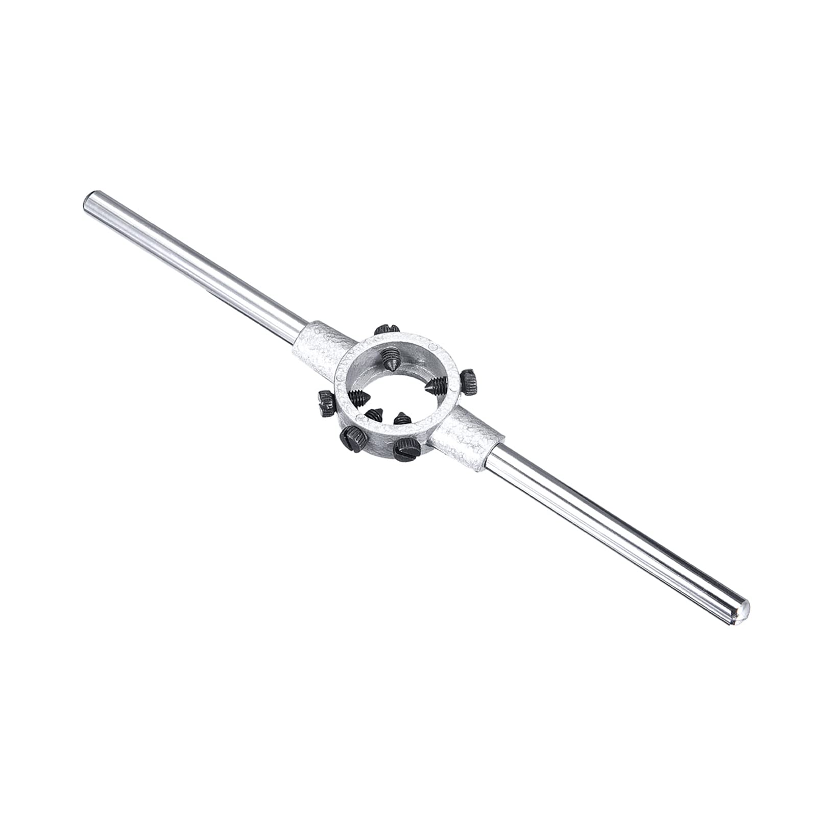 CoCud Die Stock Wrench, Fit M7-M9 / 12mm-25mm (OD) Round Dies, Chrome Plated Adjustable Die Handle Holder - (Applications: for Machine Thread Repair), 1-Piece