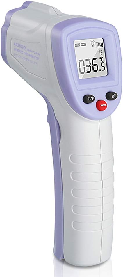 AXHKIO Infrared Forehead Thermometer, Non-Contact Digital IR Thermometer Gun with LCD Display, Fever Thermal Scan Thermometer for Baby Kids and Adult, Fast Delivery