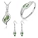 Bejade Luxury Jewelry Set Green Necklace & Earring & Bracelets