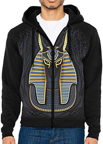 Great Sphinx Egyptian Pyramids God Men's Full-Zip Hooded Sweatshirt Pullover Hooded Shirts Pocket L