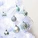 KI Store Baby Blue Christmas Ball Ornaments 34pcs Small Shatterproof Christmas Tree Balls for Xmas Tree Halloween Ornaments Hooks Included 1.57-Inch