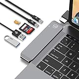 [Compatible Case] USB C Adapter,Type C Hub with 4 K HDMI,Thunderbolt 3 (40Gbps),Power delivery 100 W,SD/Micro SD Card Reader,2 x USB 3.0 Ports Compatible MacBook Pro 2016/2017/2018(Space Grey)