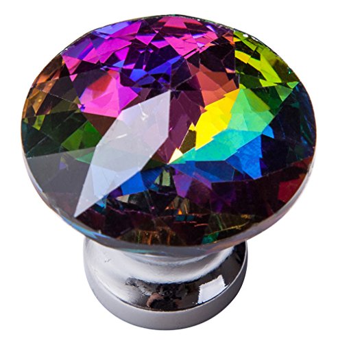 IFOLAINA Pack of 10 Crystal Glass Cupboard Wardrobe Cabinet Drawer Knob Door Pull Handle Colorful