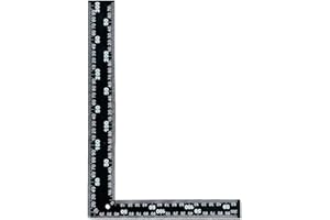 55 TRENDS L Square Ruler Carpenter Square Framing Ruler 8 inch x 12 inch L Ruler Framing Tools Black Tempered Metal Steel Measuring L Shape Ruler, Sewing Tools 0-12inch 0-300mm Scale