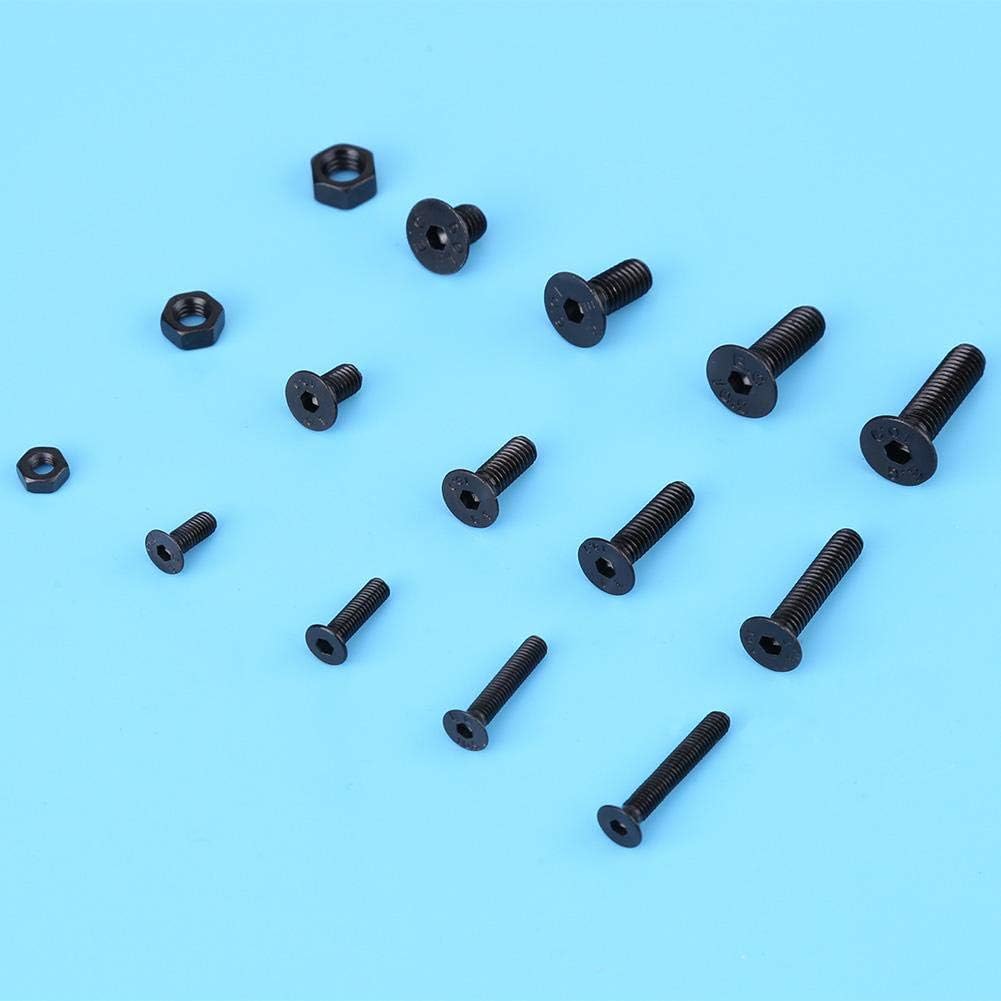 440pcs Metric M3 M4 M5 Flat Head Hex Socket Screw Assortment Black Alloy Steel Screws with Plastic Case for DIY Hardware Projects - Image 5