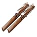 uxcell 2 Pcs Lady Coffee Color Fishbone Shaped 2 Way Folding Hair Brush Pocket Comb
