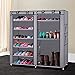 Z ZTDM 6-Tiers 12 Lattices Non-woven Fabric Shoe Cabinet with Dustproof Cover Closet 36-Pair Shoes Storage Rack (GREY)