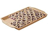 Haeger Large Bar Stoneware, Cookie Sheet, Jelly Roll Pan, with Handy Grip Handles 10.5 in x 15.75 in x.87 in