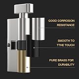 Bwintech 70mm Nickel Euro Cylinder Lock 35T/35 Thumbturn 3 Keys Anti-Pick view 6